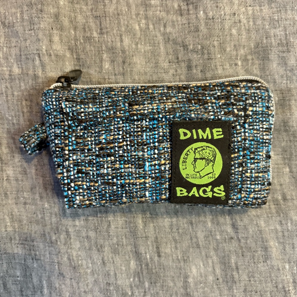 Dime Bags Blue and Black Hemp Padded Pouch